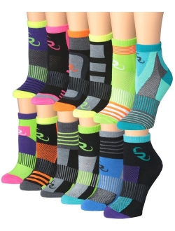 Ronnox Women's 12-Pairs Running & Athletic Sports Performance Ankle/Quarter Socks