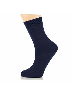 Women's Bamboo Dress Socks, Seamless, Crew, Size: 6-9 & 9-12 (3 Pairs)