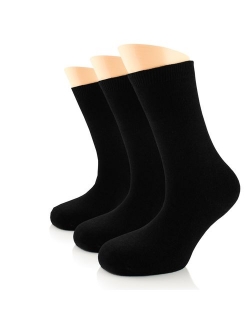 Women's Bamboo Dress Socks, Seamless, Crew, Size: 6-9 & 9-12 (3 Pairs)