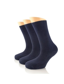 Women's Bamboo Dress Socks, Seamless, Crew, Size: 6-9 & 9-12 (3 Pairs)