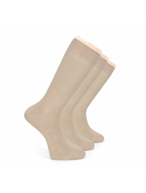 Women's Bamboo Dress Socks, Seamless, Crew, Size: 6-9 & 9-12 (3 Pairs)