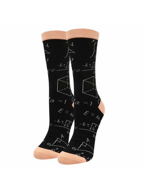 HAPPYPOP Women's Girls Novelty Crazy Book Reading Crew Socks, Fun Teacher Gift