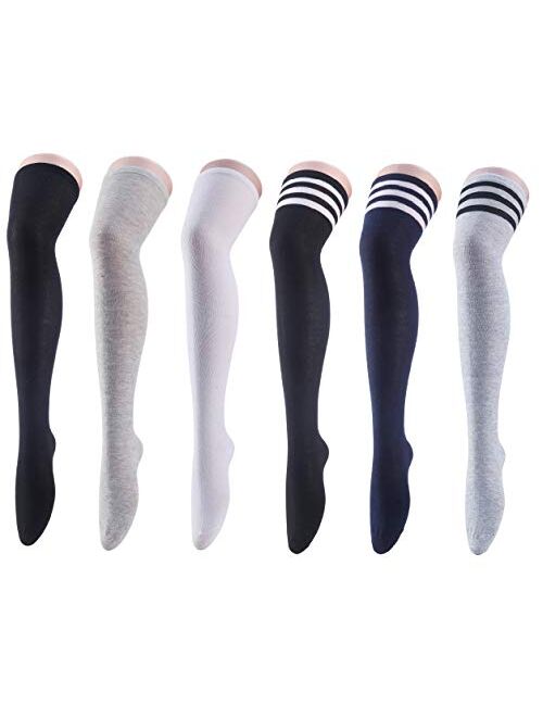 Womens Long Striped Socks over Knee Thigh High Socks Stocking