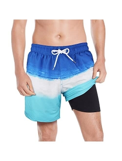 MILANKERR Men's Stripe Boardshort