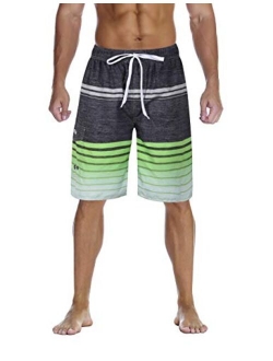 Nonwe Men's Beachwear Summer Holiday Swim Trunks Quick Dry Striped