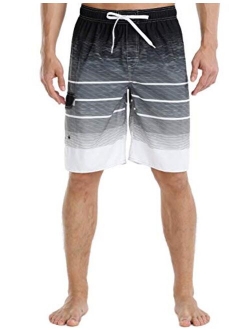 Nonwe Men's Beachwear Summer Holiday Swim Trunks Quick Dry Striped