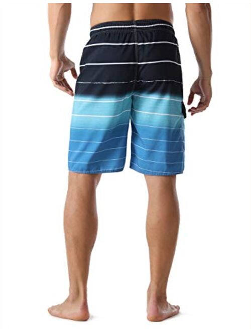 Nonwe Men's Beachwear Summer Holiday Swim Trunks Quick Dry Striped