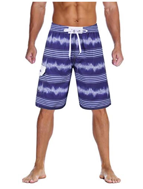 Nonwe Men's Beachwear Summer Holiday Swim Trunks Quick Dry Striped