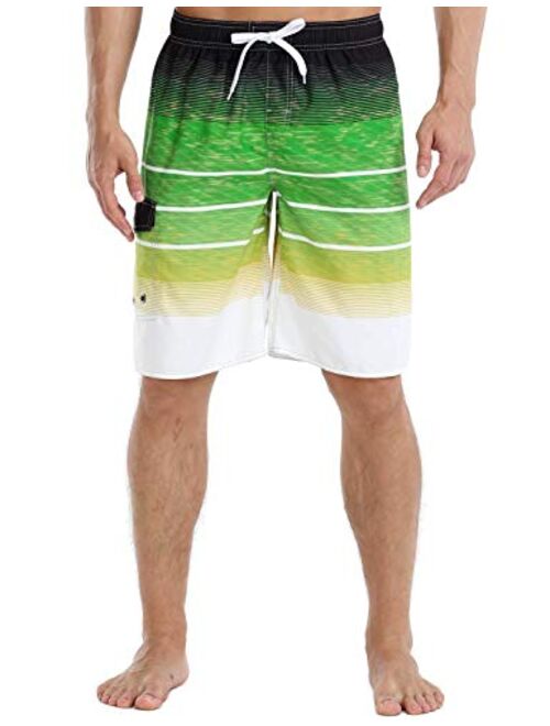 Nonwe Men's Beachwear Summer Holiday Swim Trunks Quick Dry Striped