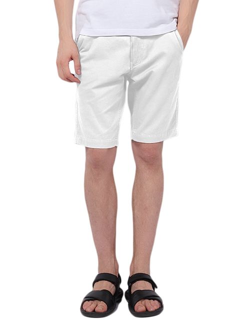 Pau1Hami1ton Men's 10" Inseam Flat-Front Summer Chino Short PH-01