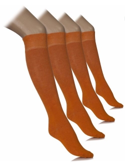 Hugh Ugoli Comfort Seam Lightweight Bamboo Women's Knee High Socks, 4 Pairs, Shoe Size: 5-8/8-11