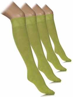 Hugh Ugoli Comfort Seam Lightweight Bamboo Women's Knee High Socks, 4 Pairs, Shoe Size: 5-8/8-11