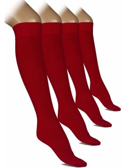 Hugh Ugoli Comfort Seam Lightweight Bamboo Women's Knee High Socks, 4 Pairs, Shoe Size: 5-8/8-11