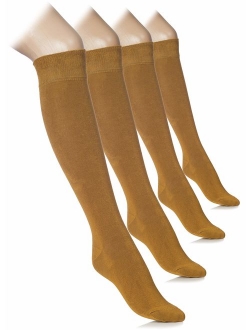 Hugh Ugoli Comfort Seam Lightweight Bamboo Women's Knee High Socks, 4 Pairs, Shoe Size: 5-8/8-11