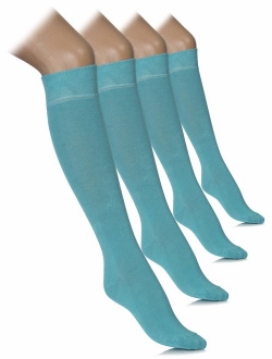 Hugh Ugoli Comfort Seam Lightweight Bamboo Women's Knee High Socks, 4 Pairs, Shoe Size: 5-8/8-11