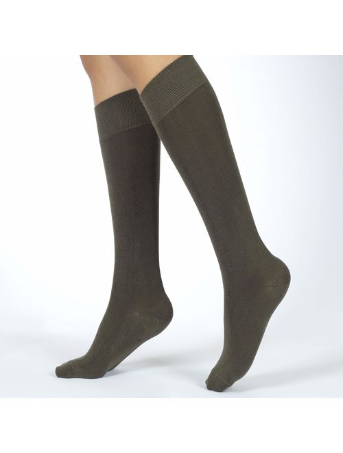 Hugh Ugoli Comfort Seam Lightweight Bamboo Women's Knee High Socks, 4 Pairs, Shoe Size: 5-8/8-11