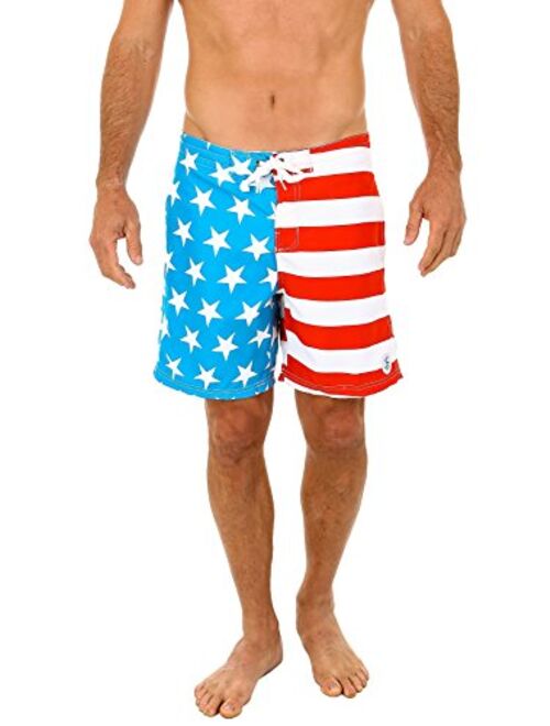 US Apparel Licensed-Mart Men's American Flag Inspired Board Shorts