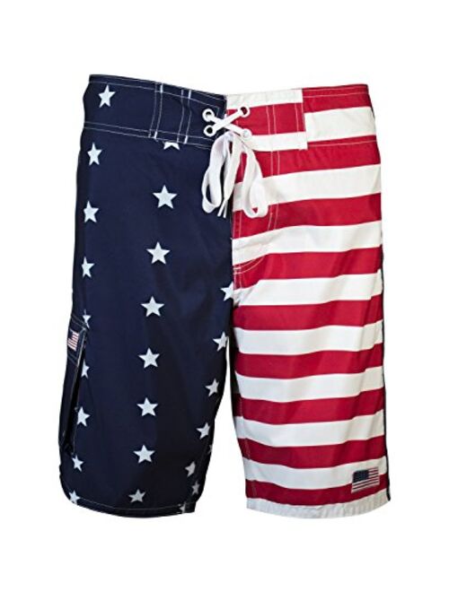 US Apparel Licensed-Mart Men's American Flag Inspired Board Shorts