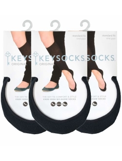 KEYSOCKS Women's ORIGINAL No-Show Knee High Socks Phenomenon in Standard and Plus Size