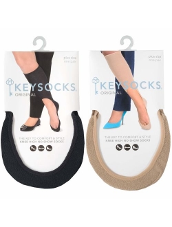 KEYSOCKS Women's ORIGINAL No-Show Knee High Socks Phenomenon in Standard and Plus Size