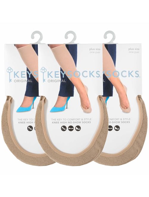 KEYSOCKS Women's ORIGINAL No-Show Knee High Socks Phenomenon in Standard and Plus Size