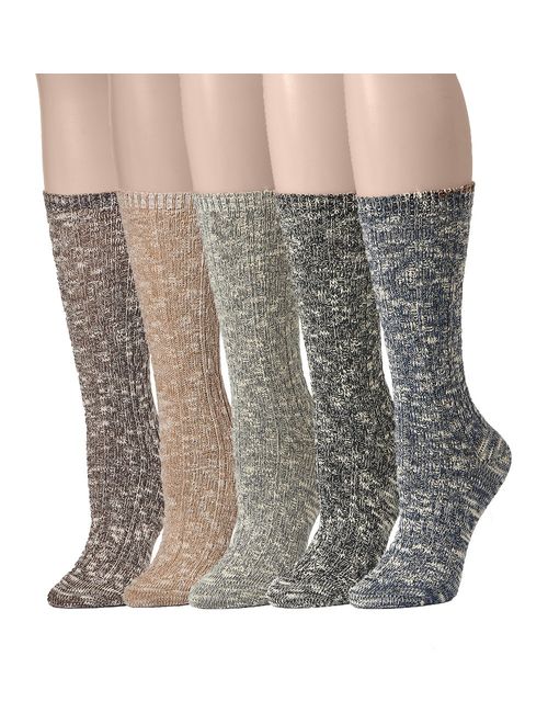 Leotruny Women's Slouch Vintage Knit Cotton Boot Socks