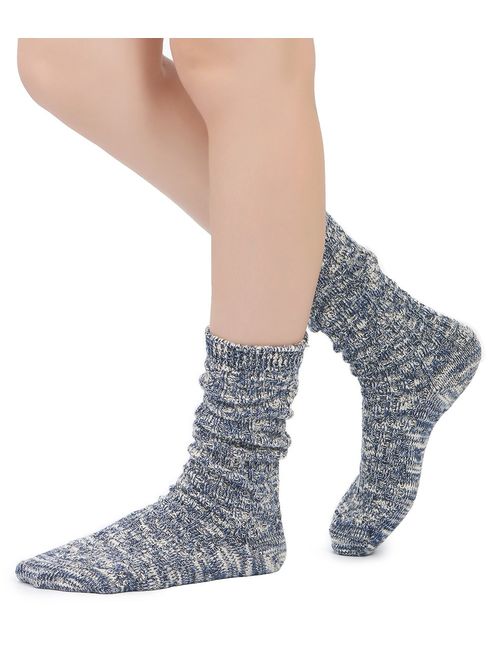 Leotruny Women's Slouch Vintage Knit Cotton Boot Socks