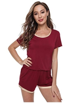 GYS Womens Pajama Shorts Set Soft Pjs Scoop Neck Sleepwear