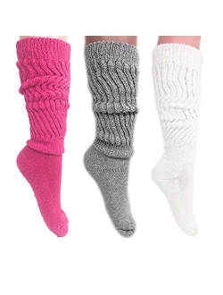 Women's Extra Long Heavy Slouch Cotton Socks Size 9 to 11
