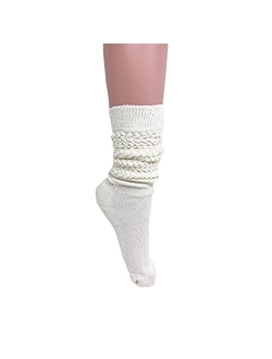 Women's Extra Long Heavy Slouch Cotton Socks Size 9 to 11