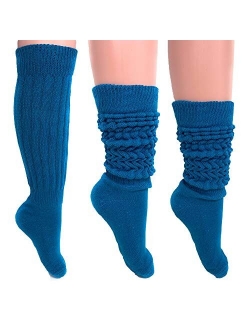 Women's Extra Long Heavy Slouch Cotton Socks Size 9 to 11