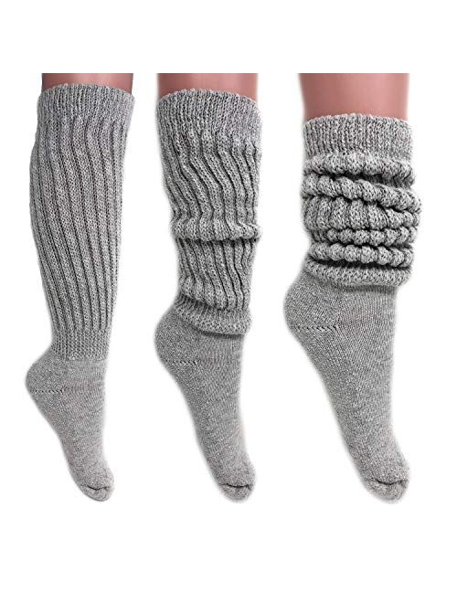 Women's Extra Long Heavy Slouch Cotton Socks Size 9 to 11