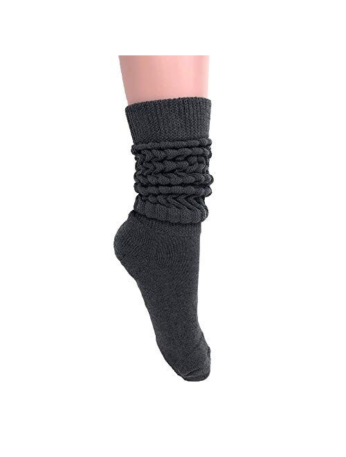 Women's Extra Long Heavy Slouch Cotton Socks Size 9 to 11