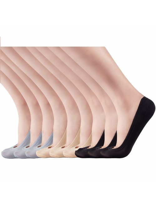 9 Pairs No Show Socks Women Low Cut Invisible Socks for Flats Non-Slip Thin Liner Socks