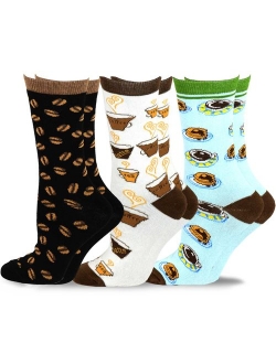 TeeHee Women's Foods Crew Socks 3-Pack