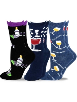 TeeHee Women's Foods Crew Socks 3-Pack