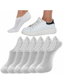 QING 8 Pairs Cushioned No Show Socks for Women Moisture Wicking Non Slip Low Cut Invisible Sock Perfect for Running