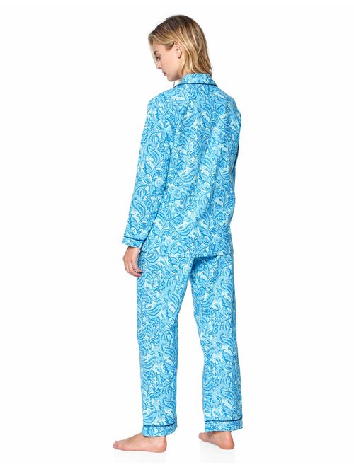 Casual Nights Women's Flannel Long Sleeve PJ's Button Down Sleepwear Pajama Set