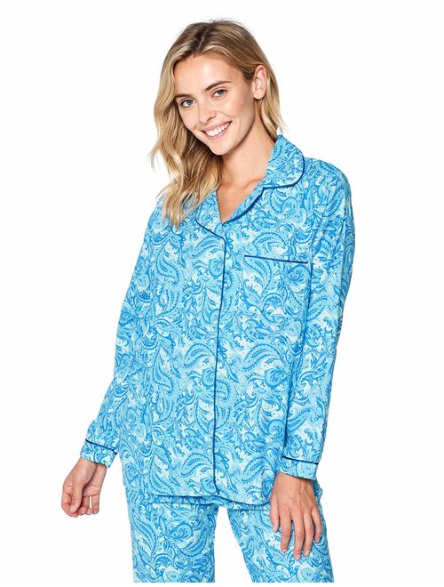 Casual Nights Women's Flannel Long Sleeve PJ's Button Down Sleepwear Pajama Set