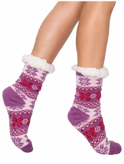 Shycloset Fuzzy Socks Slipper Winter - Women Sleep Indoor Cozy Knit Thermal Soft Plush Fleece Wool Fur Warm Plus