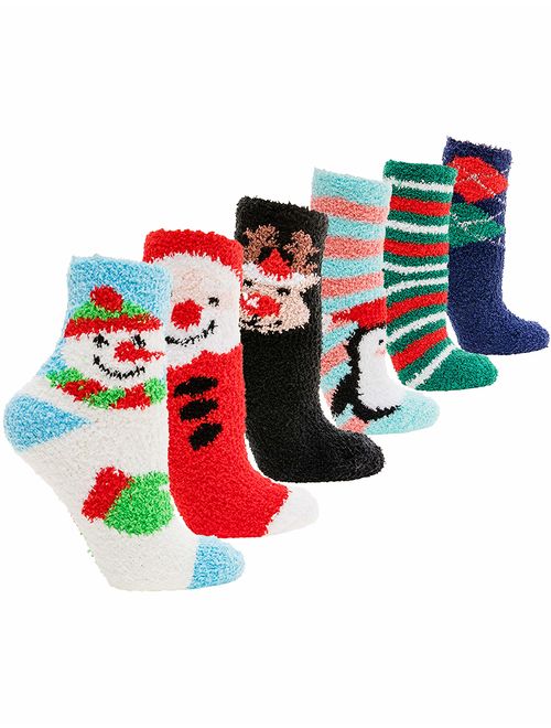 Shycloset Fuzzy Socks Slipper Winter - Women Sleep Indoor Cozy Knit Thermal Soft Plush Fleece Wool Fur Warm Plus