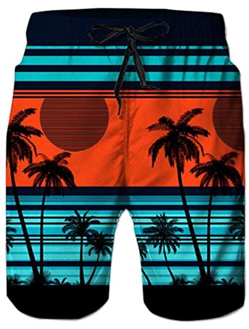 Belovecol Mens Swim Trunks Summer Cool Quick Dry Board Shorts Bathing Suit with Side Pockets Mesh Lining S-XXXL