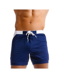 Taddlee Men Swimwear Swimsuits Solid Basic Long Swim Boxer Trunks Board Shorts