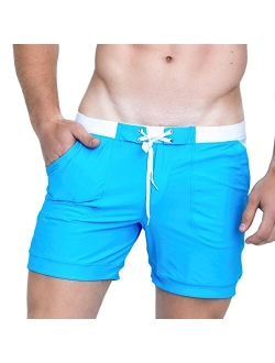 Taddlee Men Swimwear Swimsuits Solid Basic Long Swim Boxer Trunks Board Shorts