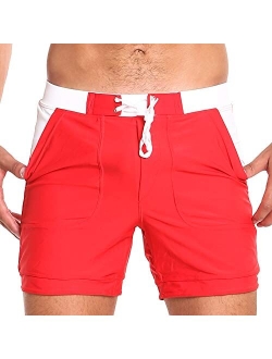 Taddlee Men Swimwear Swimsuits Solid Basic Long Swim Boxer Trunks Board Shorts