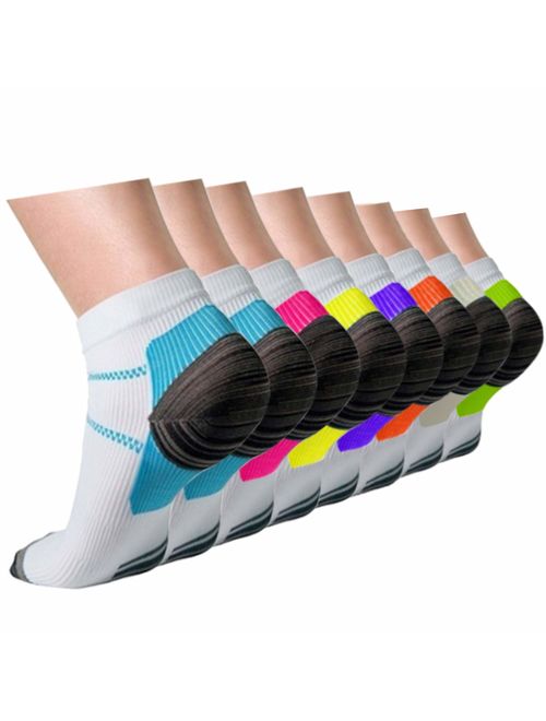 3/5/8 Pairs Copper Compression Ankle Socks Women & Men Sport Plantar Fasciitis Arch Support - Best For Athletic &Travel