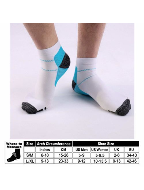 3/5/8 Pairs Copper Compression Ankle Socks Women & Men Sport Plantar Fasciitis Arch Support - Best For Athletic &Travel