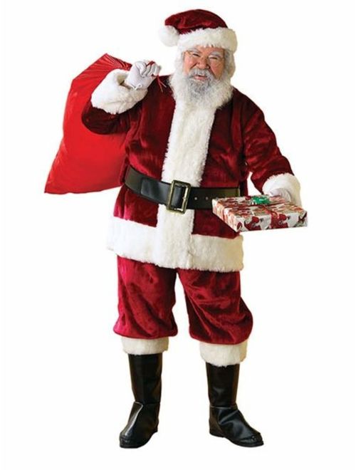 Rubie's Adult Crimson Regency Plush Santa Suit With Gloves