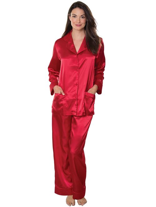 Addison Meadow Womens Satin Pajamas - Pajama Set for Women with Button Front