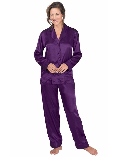 Addison Meadow Womens Satin Pajamas - Pajama Set for Women with Button Front